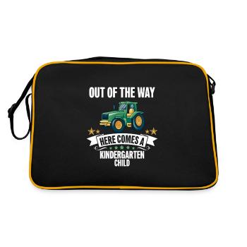 Out of the way here comes a kindergartner Tractor - Retro Bag - black/gold - Back