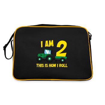 I Am 2 this is how i roll tractor - Retro Bag - black/gold - Back