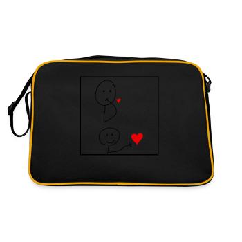 Stickman kiss blow - Retro Tasche - Schwarz/Gold - Hinten