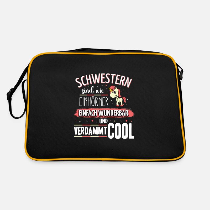 Schwestern sind wie Einhörner Retro Tasche