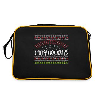 Happy Holidays - Retro Tasche - Schwarz/Gold - Hinten
