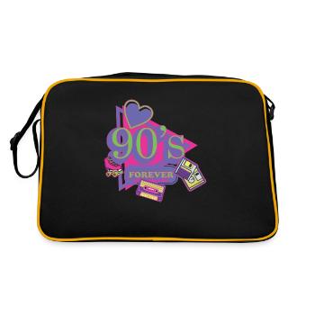 1990iger Sprüche 90s Geschenksidee - Retro Tasche - Schwarz/Gold - Hinten