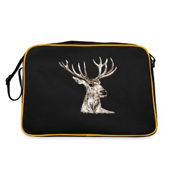 Hirsch - Retro Tasche - Schwarz/Gold - Hinten