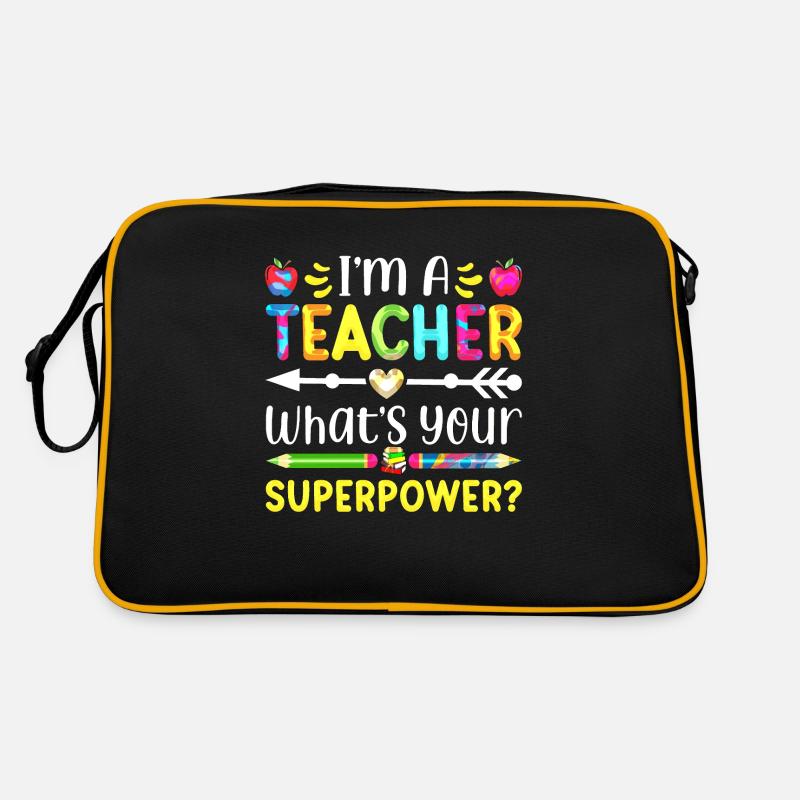 Ich bin Lehrer Superkraft Superkraft Mathematik Retro Tasche