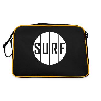 Surfing Surfboard Surfer Geschenksidee - Retro Tasche - Schwarz/Gold - Hinten