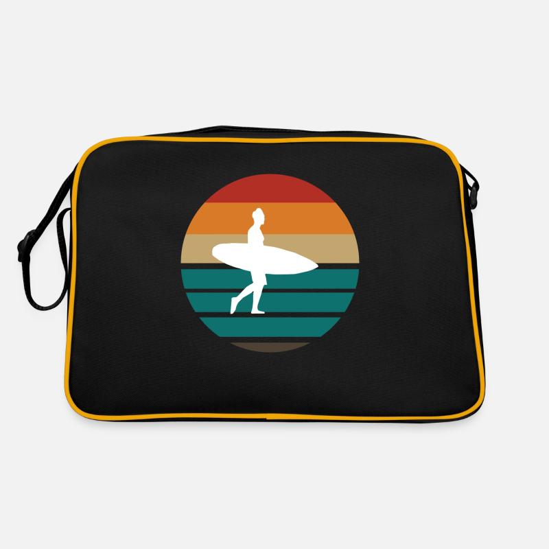Surfing Surfboard Surfer Geschenksidee Retro Tasche