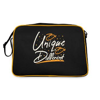 Be Unique Be Different - Retro Tasche - Schwarz/Gold - Hinten
