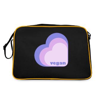 Vegan Lilac Heart - Retro Bag - black/gold - Back