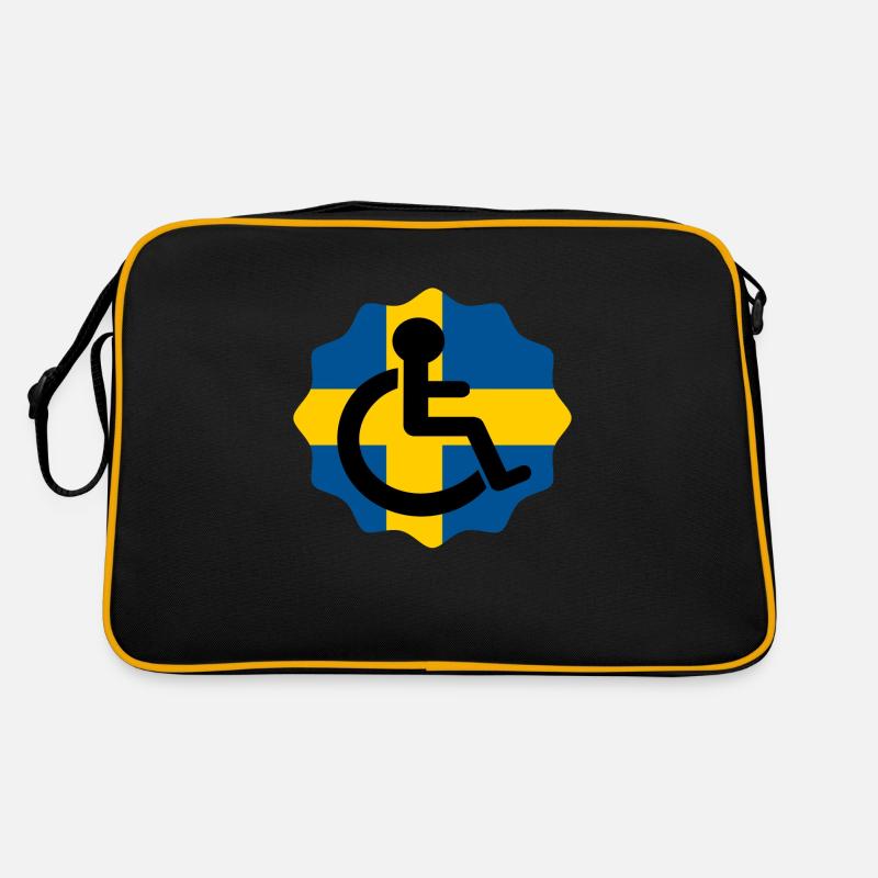 Flagge, rollstuhlgebunden oder rollstuhlgebunden? Retro Tasche