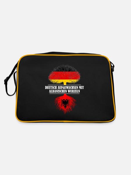 Deutsch mit albanischen Wurzeln - Retro Tasche - Schwarz/Gold