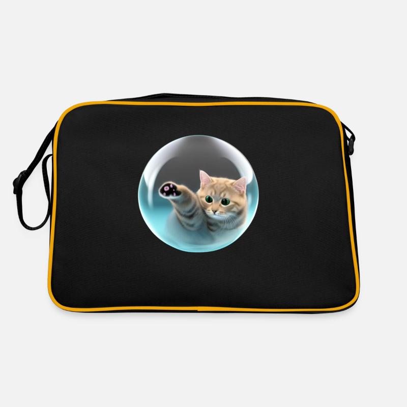 Chat en bulle de savon, style numérique Sac Retro