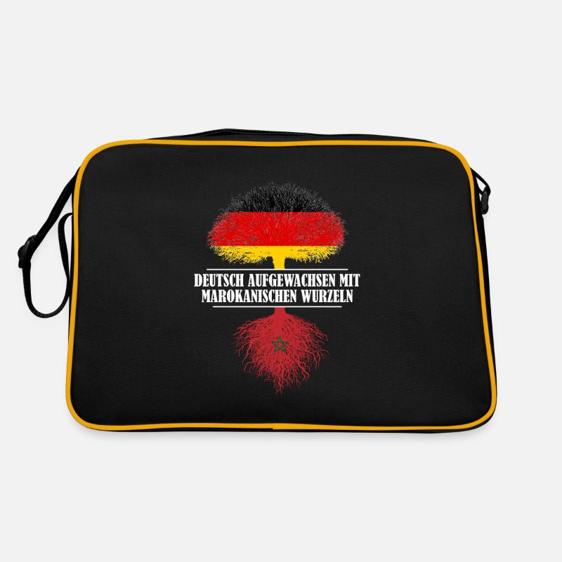 Deutsch mit marrokanischen Wurzeln - Retro Tasche - Schwarz/Gold