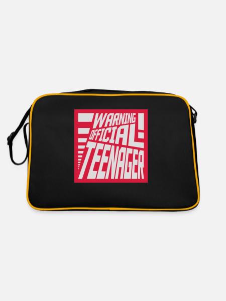 avertissement citation officielle d’adolescent - Sac Retro - noir/or - Dos