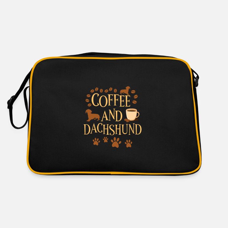 Kaffee und Dackel Retro Tasche