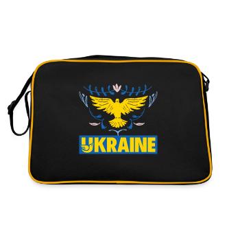 Ukraine - Retro Tasche - Schwarz/Gold - Hinten