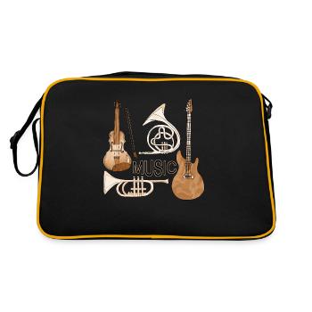 Musikinstrumente - Retro Tasche - Schwarz/Gold - Hinten
