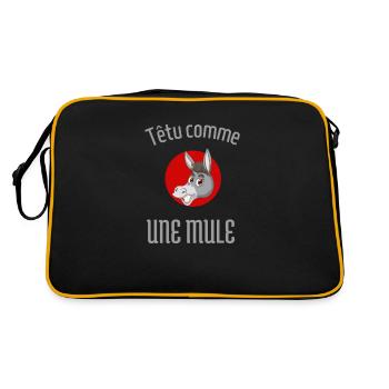 Stubborn as a mule - Retro Bag - black/gold - Back