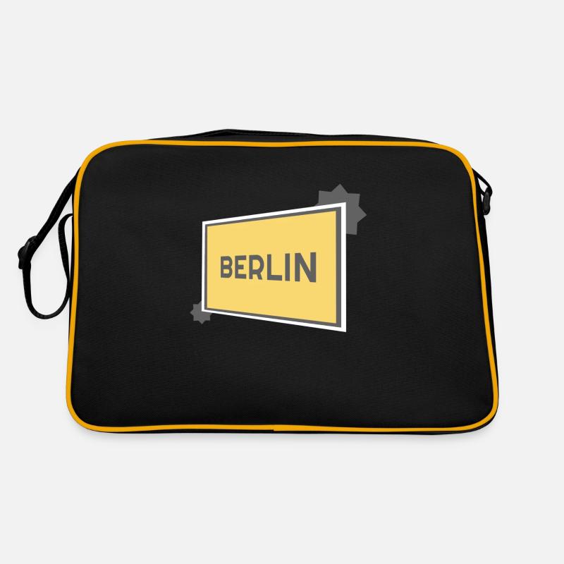 Panneau de ville de Berlin - gris moderne Sac Retro