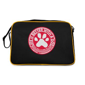 better with a dog - Retro Bag - black/gold - Back