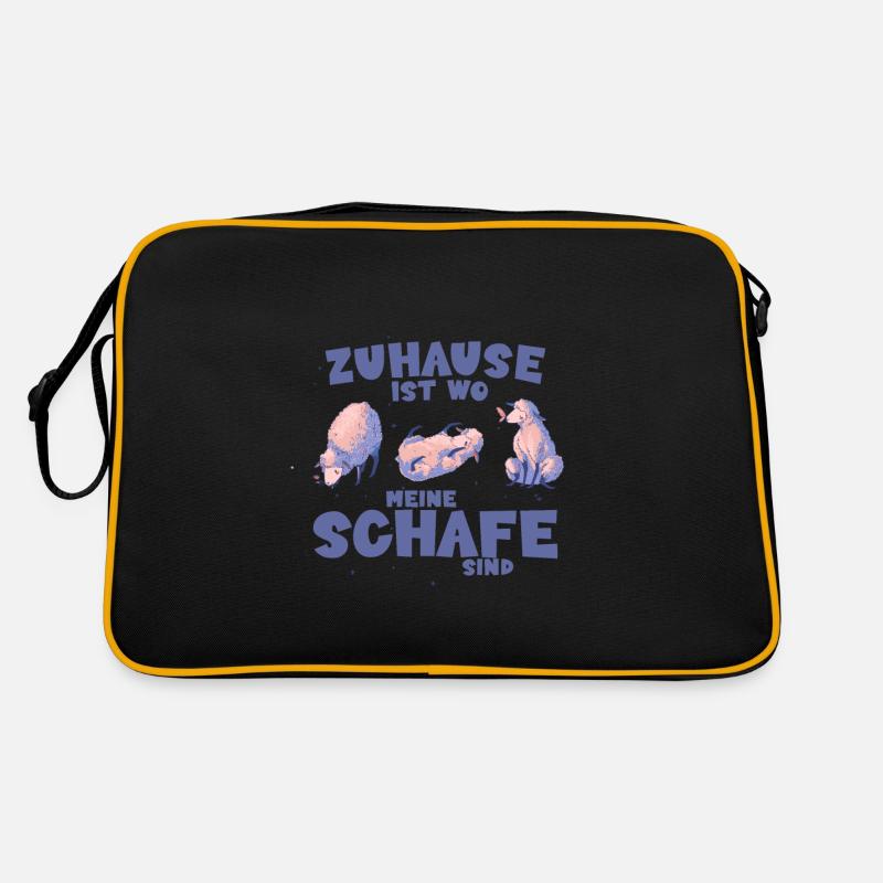 Zuhause ist wo meine Schafe sind Retro Tasche