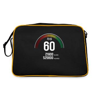 Anniversaire 60 ans Compteur - Sac Retro - noir/or - Dos