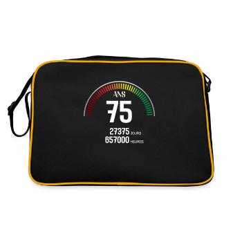 Anniversaire 75 ans Compteur - Sac Retro - noir/or - Dos