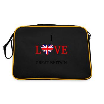 J’aime la Grande-Bretagne. J’aime la Grande-Bretagne - Sac Retro - noir/or - Dos