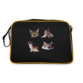 Kitties cats Cool and cute sticker pack - Retro Bag - black/gold - Back