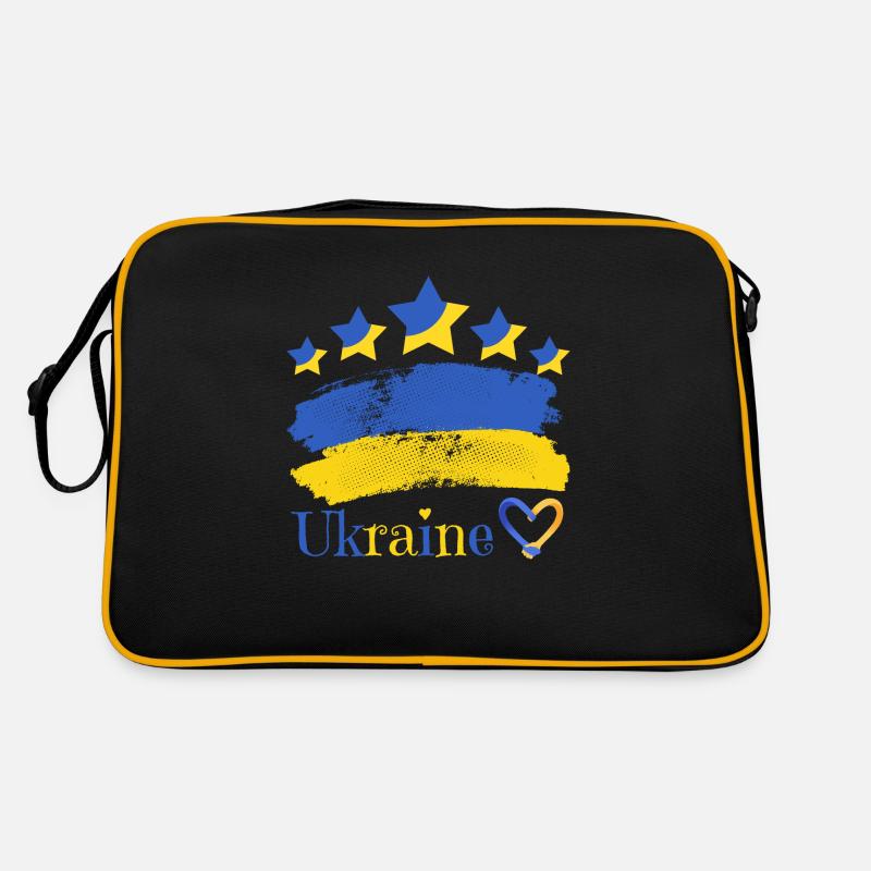 Ukraine - Retro Tasche - Schwarz/Gold