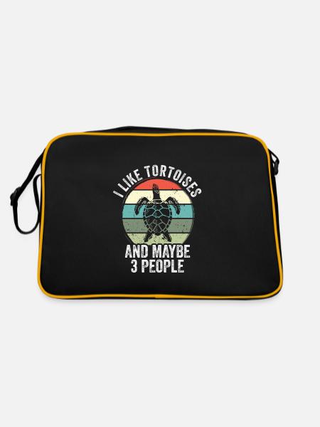 I like tortoises and maybe 3 people Turtle - Retro Bag - black/gold - Back