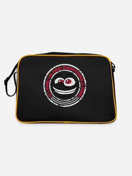 everything is fine quote - Retro Bag - black/gold - Back