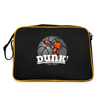 Basketballer im Slamdunk - Teamsport - Basketball - Retro Tasche - Schwarz/Gold - Hinten
