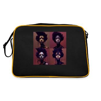 African beauty portrait collage2 MOTIFS - Retro Bag - black/gold - Back