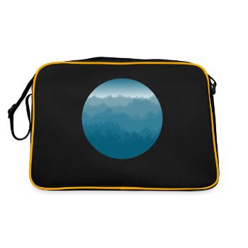 Landschaft in Blau - Retro Tasche - Schwarz/Gold - Hinten