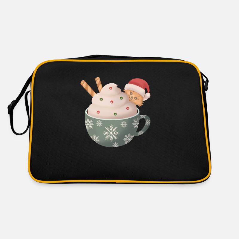 Christmas cat cup - Retro Tasche - Schwarz/Gold