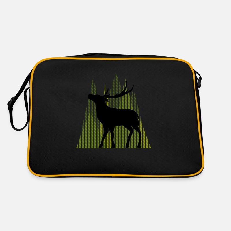 Hirsch - Retro Tasche - Schwarz/Gold