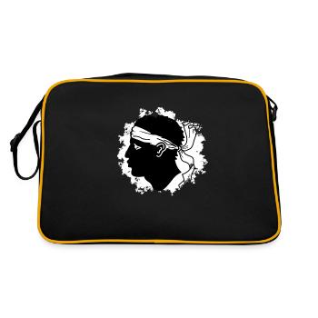 Original korsische Flagge - Retro Tasche - Schwarz/Gold - Hinten