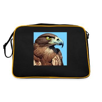 Illustration de la tête d’aigle - Sac Retro - noir/or - Dos