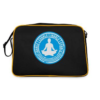 inhale exhale yoga quote - Retro Bag - black/gold - Back