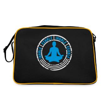 inhale exhale yoga Zitat - Retro Tasche - Schwarz/Gold - Hinten