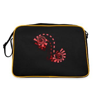 red ornament shaded - Retro Bag - black/gold - Back
