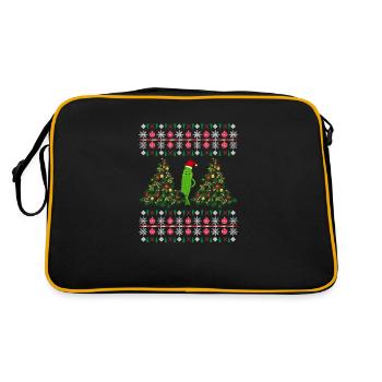 Frohe Weihnachtsidee Weihnachtsgeschenk - Retro Tasche - Schwarz/Gold - Hinten