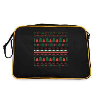 Christmas Gifts | Tree - Snowflake Pattern 2022 - Retro Bag - black/gold - Back