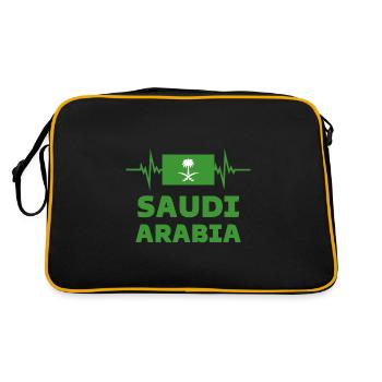 Saudi-Arabien Fußball 2022 Herzschlag - Retro Tasche - Schwarz/Gold - Hinten