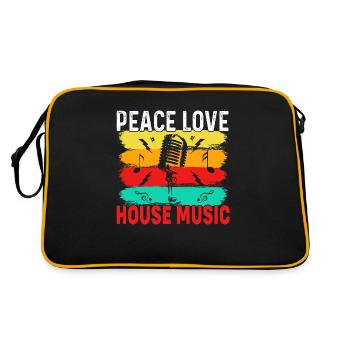 peace love house music, peace love house music - Retro Bag - black/gold - Back