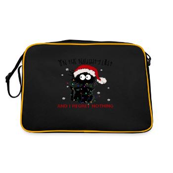 On The Naughty List And I Regret Nothing - Retro Bag - black/gold - Back