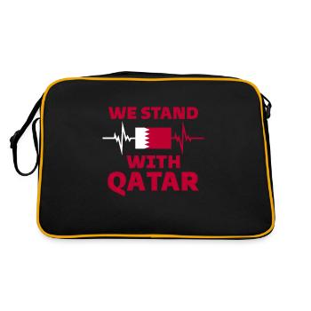 Je soutiens Qatar - Sac Retro - noir/or - Dos
