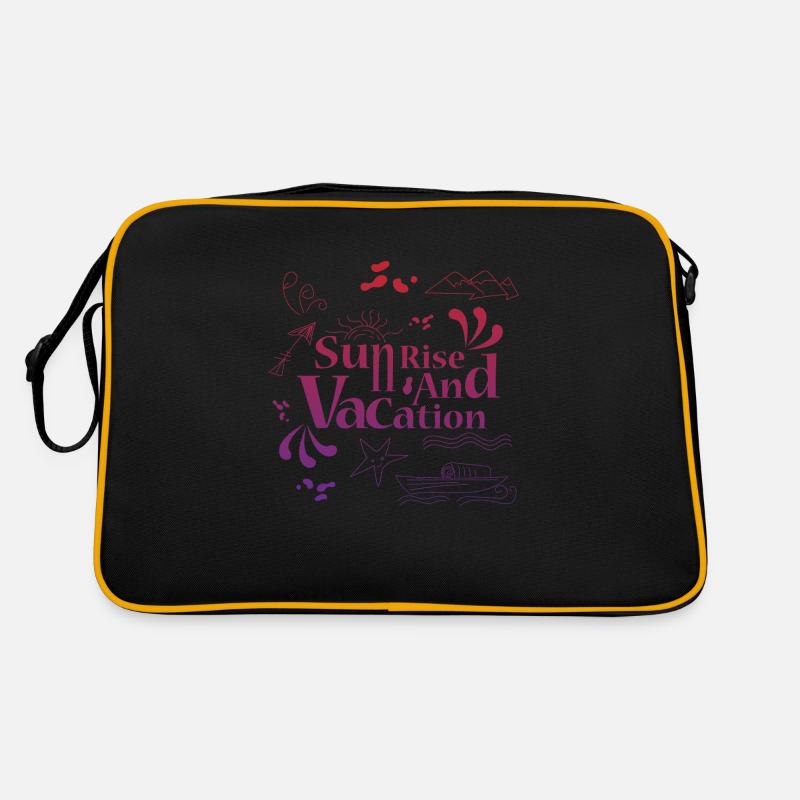 Lever du soleil et vacances doodle art Sac Retro