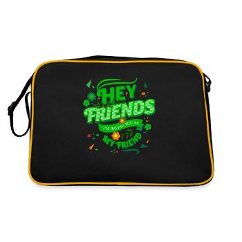 Hé les amis, je vous ai comme ami art textuel - Sac Retro - noir/or - Dos