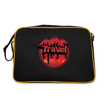 Art graphique de badge de voyage et de vacances - Sac Retro - noir/or - Dos